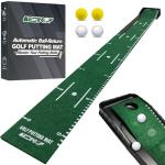 Indoor Golf Putting Mat Set with Ball Return
