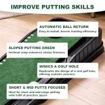 Indoor Golf Putting Mat Set with Ball Return