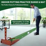 OLenyer Portable Golf Putting Mat with Ball Return