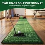 OLenyer Portable Golf Putting Mat with Ball Return