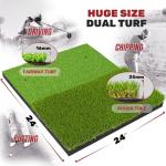 SAPLIZE Large Non-Slip Golf Hitting Mat 24"x24