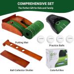 OLenyer Portable Golf Putting Mat with Ball Return