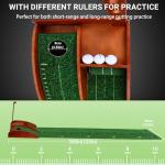OLenyer Portable Golf Putting Mat with Ball Return