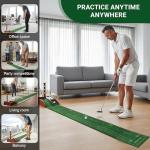 OLenyer Portable Golf Putting Mat with Ball Return