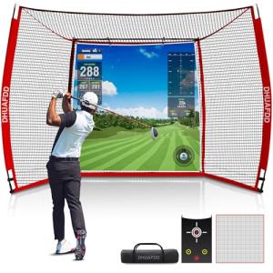 10x8 ft Golf Hitting Net with Simulator Screen
