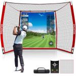 10x8 ft Golf Hitting Net with Simulator Screen
