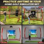 10x8 ft Golf Hitting Net with Simulator Screen