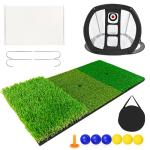 Golf Putting Mat with Hitting Net and Balls