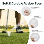 Rubber Golf Mat Tees Set with Storage Bag