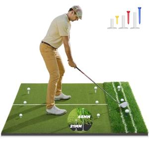Upgraded Dual-Turf Golf Hitting Mat 5x4ft