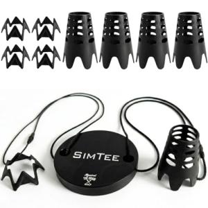 Reusable Golf Simulator Tees with Tether Base