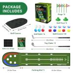 VATOS Golf Putting Mat with LED Balls and Glow Cups