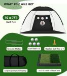 10 x 7FT Golf Practice Net with Hitting Mat