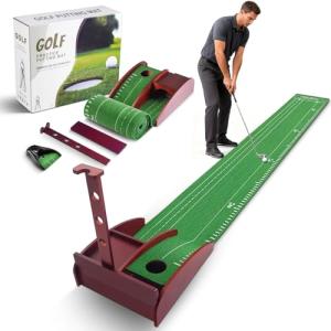 Indoor Golf Putting Green with Automatic Ball Return