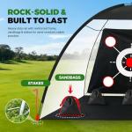 10x7FT Golf Net with Practice Mat and Accessories
