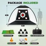 10x7FT Golf Net with Practice Mat and Accessories