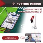 SAPLIZE Two-Speed Golf Practice Mat with Mirror