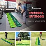 SAPLIZE Two-Speed Golf Practice Mat with Mirror