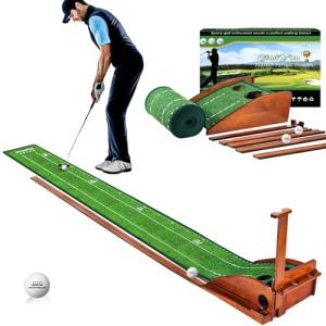 GimiYaa Indoor/Outdoor Golf Putting Mat with Auto Return
