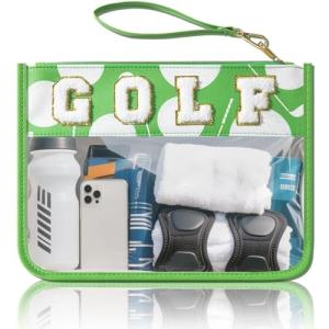 Golf Cosmetic Bag for Women with Clear Zipper