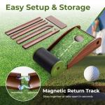 Indoor Golf Putting Mat Set with Auto Return