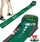Indoor Putting Green Mat with Ball Return and Guides