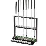 Wooden Golf Putter Stand with Ball Storage