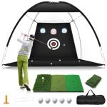10x7FT Golf Net with Foldable Mat and Targets
