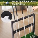 Wooden Golf Putter Stand with Ball Storage