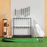 Wooden Golf Club Rack and Organizer for 8 Clubs