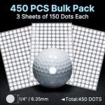 450 Pcs Golf Club Labels and Reflective Dot Stickers
