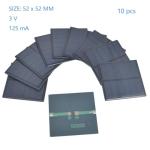 Ailejia 10pcs Mini High Efficiency Polycrystalline Solar Panel 3V 125mA 52mm x 52mm/2" x 2" for DIY Solar Light Phone Charger Flashlight