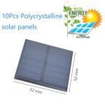 Ailejia 10pcs Mini High Efficiency Polycrystalline Solar Panel 3V 125mA 52mm x 52mm/2" x 2" for DIY Solar Light Phone Charger Flashlight