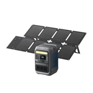 Anker Solar Generator SOLIX C300 with 60W Solar Panel, 288Wh Portable Power Station, 300W (600W Surge), LiFePO4 Battery, 140W Two-Way Fast Charging, for Outdoor Camping, Traveling, and Emergencies