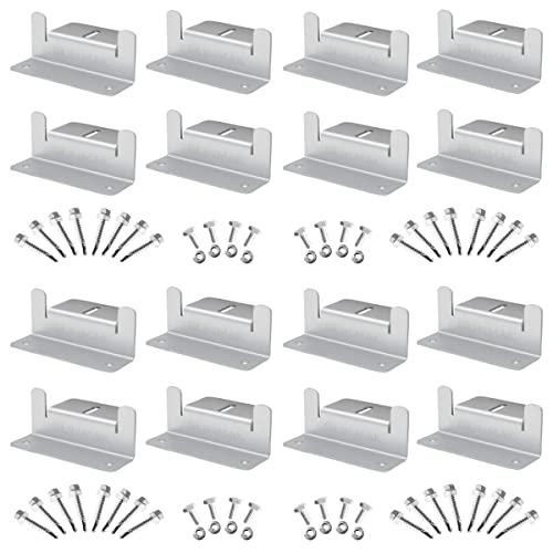SUNMAK 16 Units per Set Solar Panel Mounting Z Brackets, Solar Panel Mounting Brackets Lightweight Aluminum Corrosion-Free for RVs, Trailers, Boats, Yachts, Wall and Other Off Gird Roof