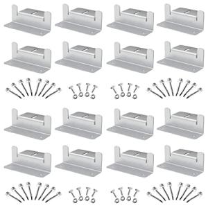 SUNMAK 16 Units per Set Solar Panel Mounting Z Brackets, Solar Panel Mounting Brackets Lightweight Aluminum Corrosion-Free for RVs, Trailers, Boats, Yachts, Wall and Other Off Gird Roof