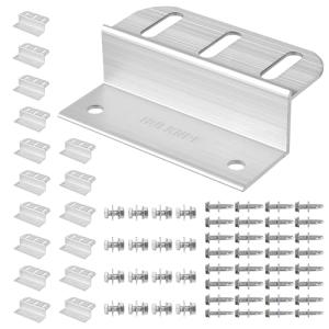 HULKNPE Z Brackets Solar Panel Mounting Kit (16 Pack) Heavy Duty Multi-Slot Aluminum Corrosion-Resistant for RV, Boat, Roof, Off-Grid & Solar Panel Hold Down