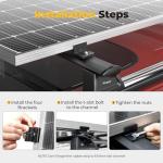 BougeRV Solar Panel T-Slot Mounting Kit Fits for Auto Cross Bars with T-Track to Secure Most 100 to 200 Watt, Heavy Duty Solar Panel Roof Rack Mounting Brackets DIY Off-Grid Solar Systems