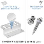 HULKNPE Z Brackets Solar Panel Mounting Kit (16 Pack) Heavy Duty Multi-Slot Aluminum Corrosion-Resistant for RV, Boat, Roof, Off-Grid & Solar Panel Hold Down