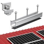 Anbte Solar Panel Bracket Kit, 6 Pcs 7.87 in Aluminium Solar Panel Mounting Rail 30mm/35mm Solar Panel End Clamps, Solar Panel Brackets for Metal Roof, Tin Roof, Flat Roof, Sheet Roof, RV, Silver