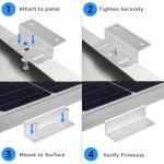 HULKNPE Z Brackets Solar Panel Mounting Kit (16 Pack) Heavy Duty Multi-Slot Aluminum Corrosion-Resistant for RV, Boat, Roof, Off-Grid & Solar Panel Hold Down
