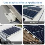 HULKNPE Z Brackets Solar Panel Mounting Kit (16 Pack) Heavy Duty Multi-Slot Aluminum Corrosion-Resistant for RV, Boat, Roof, Off-Grid & Solar Panel Hold Down