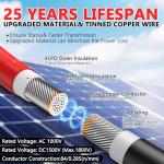 Vansdon 2x50 Feet Solar Panel Extension Cable- 10AWG Solar Cable Solar Panel Cable with Female and Male Waterproof Connectors for RV, Photovoltaic Systems
