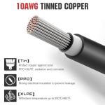 ECO-WORTHY 10FT 10AWG Solar Extension Cable 30A/1000V DC, IP67 Waterproof with Compatible Quick Connectors (Red+Black) for Solar Panels, Controllers, Off-Grid Systems