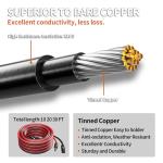 energeaster 10AWG Solar Extension Cable with Pair of Connectors Solar Panel Adaptor Kit Tool, Solar Panel Extension Cable,10 Gauge Wire,Red and Black(30FT Red + 30FT Black)