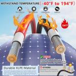 Vansdon 2x50 Feet Solar Panel Extension Cable- 10AWG Solar Cable Solar Panel Cable with Female and Male Waterproof Connectors for RV, Photovoltaic Systems