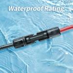 energeaster 10AWG Solar Cable with Pair of Connectors Solar Panel Adaptor Kit Tool, Extension Cable,10 Gauge Wire,Red and Black(20FT Red + 20FT Black)