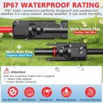 Vansdon 2x50 Feet Solar Panel Extension Cable- 10AWG Solar Cable Solar Panel Cable with Female and Male Waterproof Connectors for RV, Photovoltaic Systems