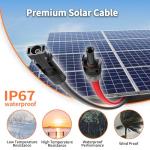 energeaster 10AWG Solar Cable with Pair of Connectors Solar Panel Adaptor Kit Tool, Extension Cable,10 Gauge Wire,Red and Black(20FT Red + 20FT Black)