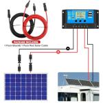 Vansdon 2x50 Feet Solar Panel Extension Cable- 10AWG Solar Cable Solar Panel Cable with Female and Male Waterproof Connectors for RV, Photovoltaic Systems